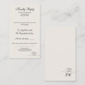 Ivory Modern Chic Mix and Match Wedding RSVP Card Visitekaartje (Voorkant / Achterkant)
