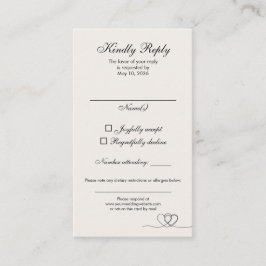 Ivory Modern Chic Mix and Match Wedding RSVP Card Visitekaartje
