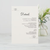 Ivory Modern Chic Wedding Details Enclosure Card Kaart (Staand voorkant)
