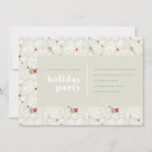 Ivory Modern Festive Botanical Holiday Party Feestdagenkaart (Voorkant)