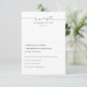 Ivory Modern Minimal Wedding RSVP Kaartje (Staand voorkant)