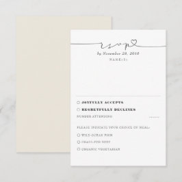Ivory Modern Minimal Wedding RSVP Kaartje