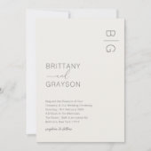 Ivory Modern Monogram Foto Weddenschap Kaart (Voorkant)