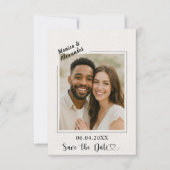 Ivory modern photo wedding luxury Save the Date (Voorkant)
