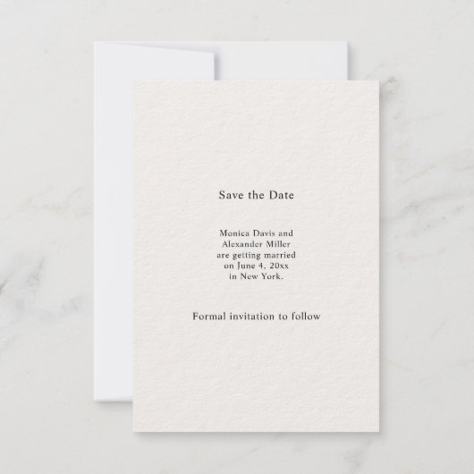Ivory modern photo wedding luxury Save the Date (Achterkant)