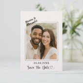 Ivory modern photo wedding luxury Save the Date (Staand voorkant)