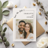 Ivory modern photo wedding luxury Save the Date