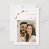 Ivory modern photo wedding Save the Date (Voorkant)