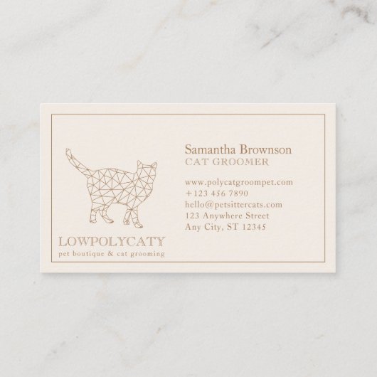 Ivory modern Polygononisch Kat Visitekaartje (Achterkant)