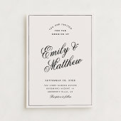 Ivory Modern Script Wedding Invitation Kaart
