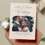 Ivory Modern Stylish Boho Wedding Photo Uitnodigin Kaart<br><div class="desc">Romantische moderne en minimale huwelijksfotouitnodigingen</div>