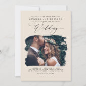 Ivory Modern Stylish Boho Wedding Photo Uitnodigin Kaart (Voorkant)