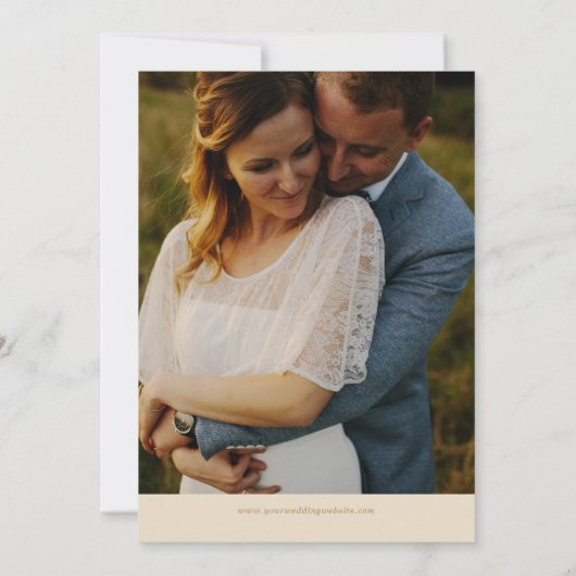 Ivory Modern Wedding Photo Save the Dates Kaart (Achterkant)