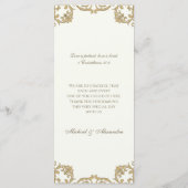 Ivory Monogram Baroque Christian Wedding Menu (Achterkant)