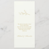 Ivory Monogram Botanical Minimalist Wedding Menu (Achterkant)