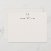 Ivory Monogram Initials Golf Stationery Note Card Kaart (Voorkant / Achterkant)