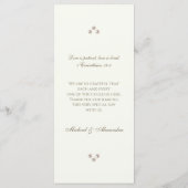 Ivory Monogram Pearl Christian Wedding Menu (Achterkant)