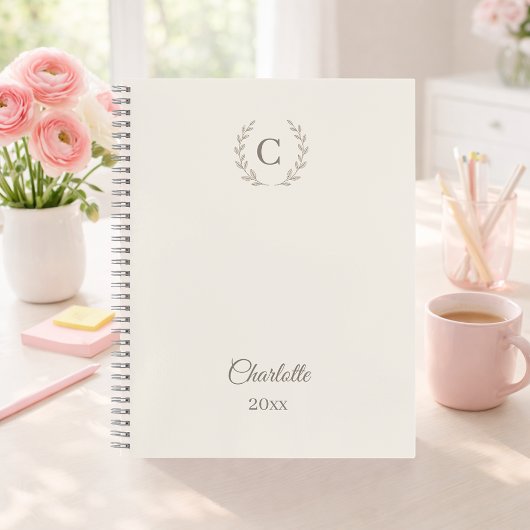 Ivory Monogram Personalized Quiet Luxury Journal Notitieboek