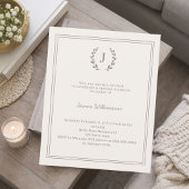 Ivory monogrammed milestone age-neutral invitation