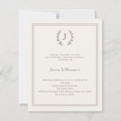 Ivory monogrammed milestone age-neutral invitation (Voorkant)