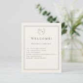 Ivory monogrammed wedding program (Staand voorkant)