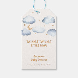 Ivory Moon Stars Twinkle Boy Baby shower Cadeaulabel