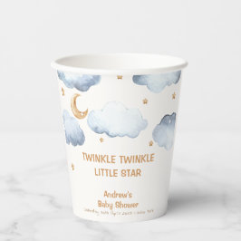 Ivory Moon Stars Twinkle Boy Baby shower Papieren Bekers