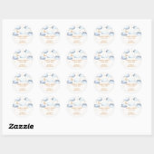 Ivory Moon Stars Twinkle Boy Baby shower Ronde Sticker (Vel)