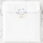 Ivory Moon Stars Twinkle Boy Baby shower Ronde Sticker (Tas)