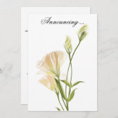 Ivory MoonFlower Wedding Nocement Kaart (Voorkant / Achterkant)