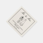 Ivory Mr & Mrs Personalized Old Money Wedding  Servet (Hoek)