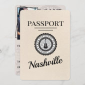 Ivory Nashville Passport Bewaar de datum Save The Date (Voorkant / Achterkant)