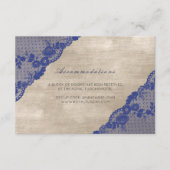 Ivory Navy Blue Lace Wedding Hotel Accomodation Informatiekaartje (Voorkant)