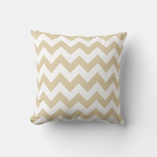 Ivory Neutral Chevron Kussen (Voorkant)