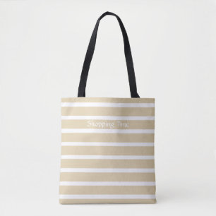 Ivory Neutrale Stripes Tote Bag