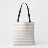 Ivory Neutrale Stripes Tote Bag (Voorkant)
