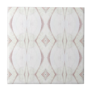 Ivory off-white roze geometrische kunstontwerpdeco tegeltje