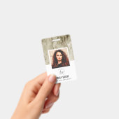 IVORY OFF WIT GROEN WERKNEMER FOTO BARCODE NAAM BADGE (Handheld)