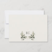 Ivory Olive Branch Monogram Wedding RSVP Kaartje (Achterkant)