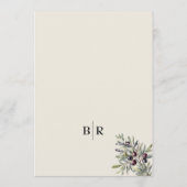 Ivory Olive Foto Huwelijk Menu (Achterkant)