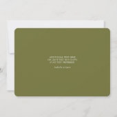 Ivory & Olive Green Rose Save the Date Kaart (Achterkant)