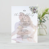Ivory Olive Monogram Photo Wedding Program Programmakaart (Staand voorkant)