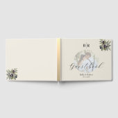 Ivory Olive Photo Monogram Wedding Gastenboek (Volledig)