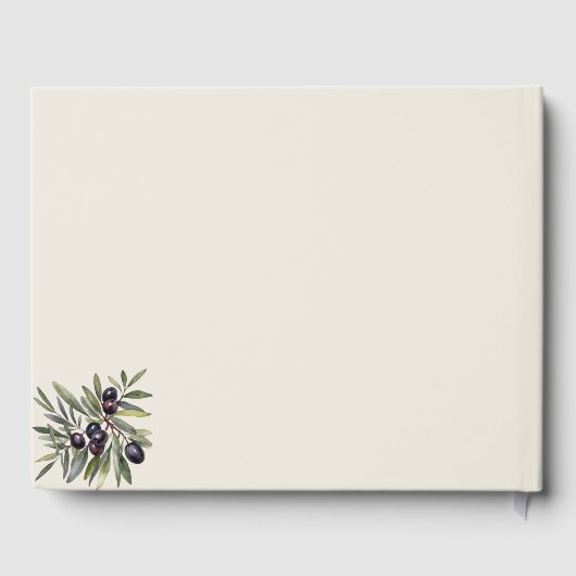 Ivory Olive Photo Monogram Wedding Gastenboek (Achterkant)