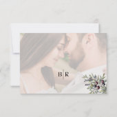 Ivory Olive Photo QR Wedding RSVP Kaartje (Achterkant)