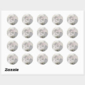 Ivory Olive Photo Wedding Thank You Ronde Sticker (Vel)