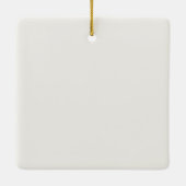 Ivory Our First Christmas As Engaged Photo Keramisch Ornament (Achterkant)