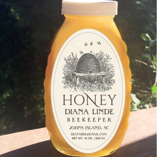 Ivory Oval & Queenline Honey Label ( Skep)