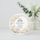 Ivory Palette Tea Party Bridal Shower Kaart (Staand voorkant)