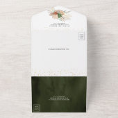 Ivory Palm Earthy Floral Pampas Sage Green Wedding All In One Uitnodiging (Buitenkant)